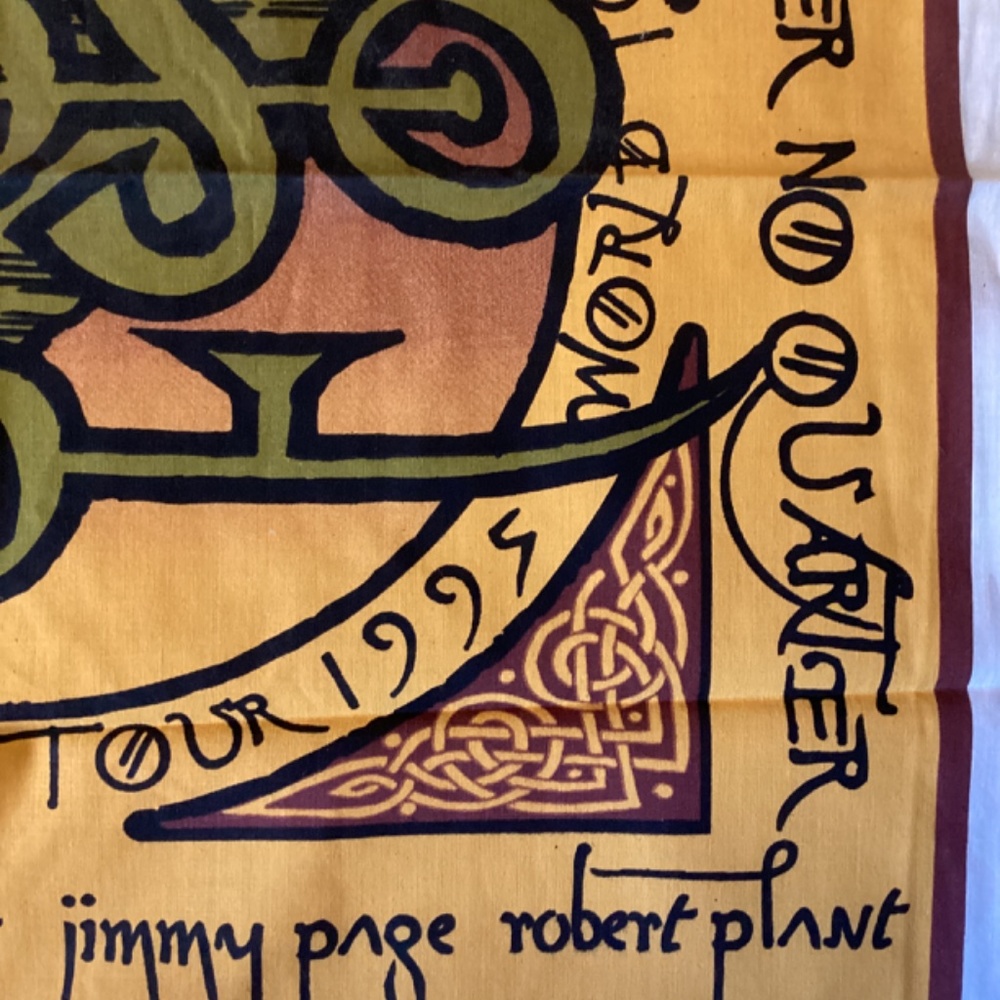Vintage Robert Plant Jimmy Page No Quarter ZoSo Bandana World Tour 1995 - Picture 3 of 5